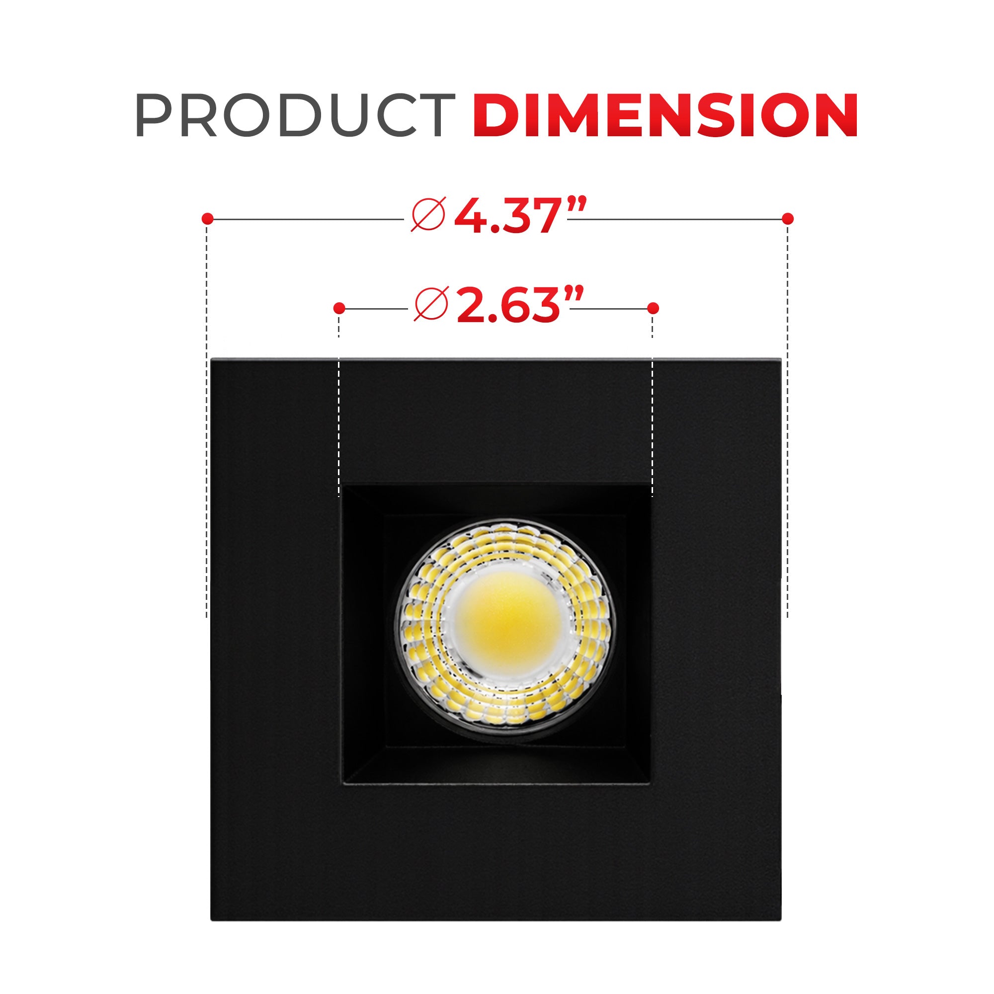 4" Architectural LED Recessed Downlight – COB, Selectable CCT, Round/Square