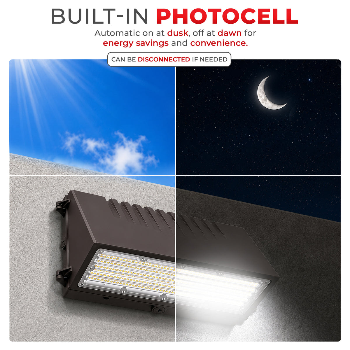 60/90/100/120W Wattage Selectable LED Full Cut Off Wall Pack Light- CCT 3000K/4000K/5000K Selectable | 3FWP-60/90/100/120W-XXK-U