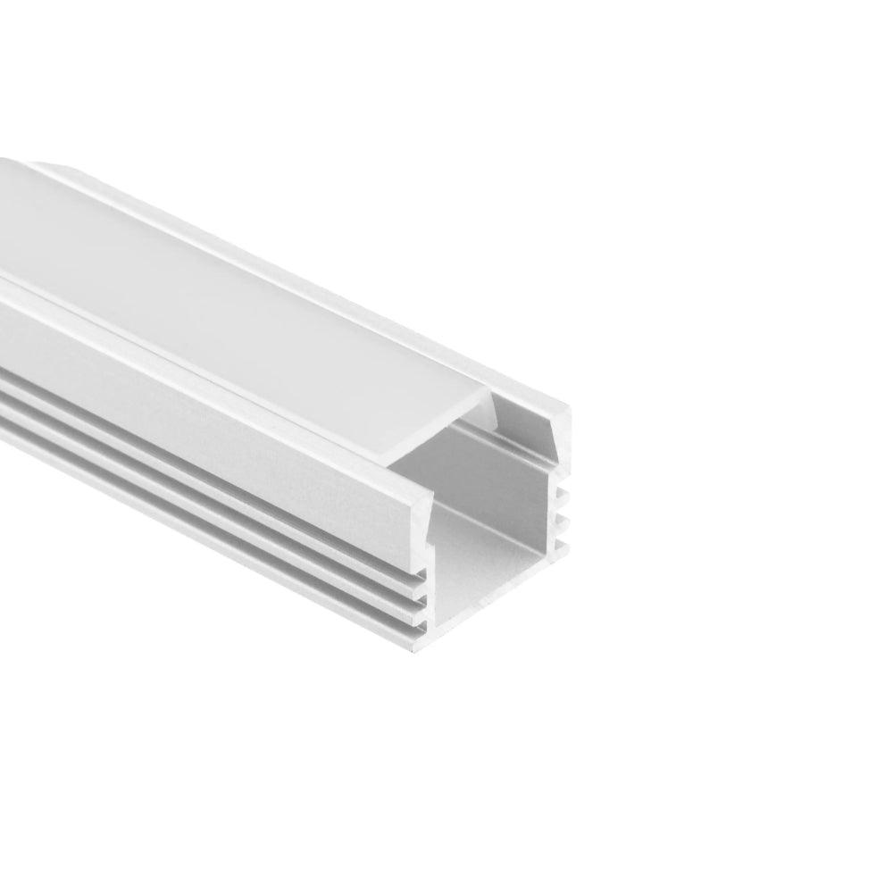 STL-1103 Aluminum LED Channel, U-Shape Surface Mount, 39in (1m), Silver or Black Finish, Milky Diffuser, 5-Pack