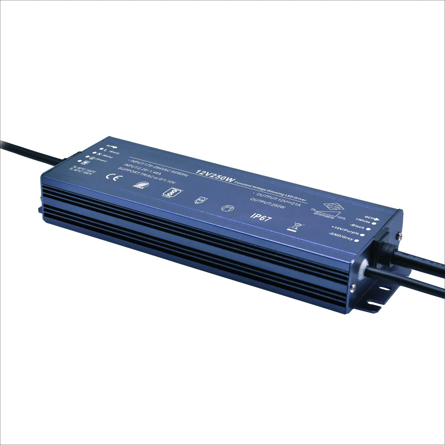 250W Outdoor Power Supply - Dimmable - 12V/24V - IP67 Rated