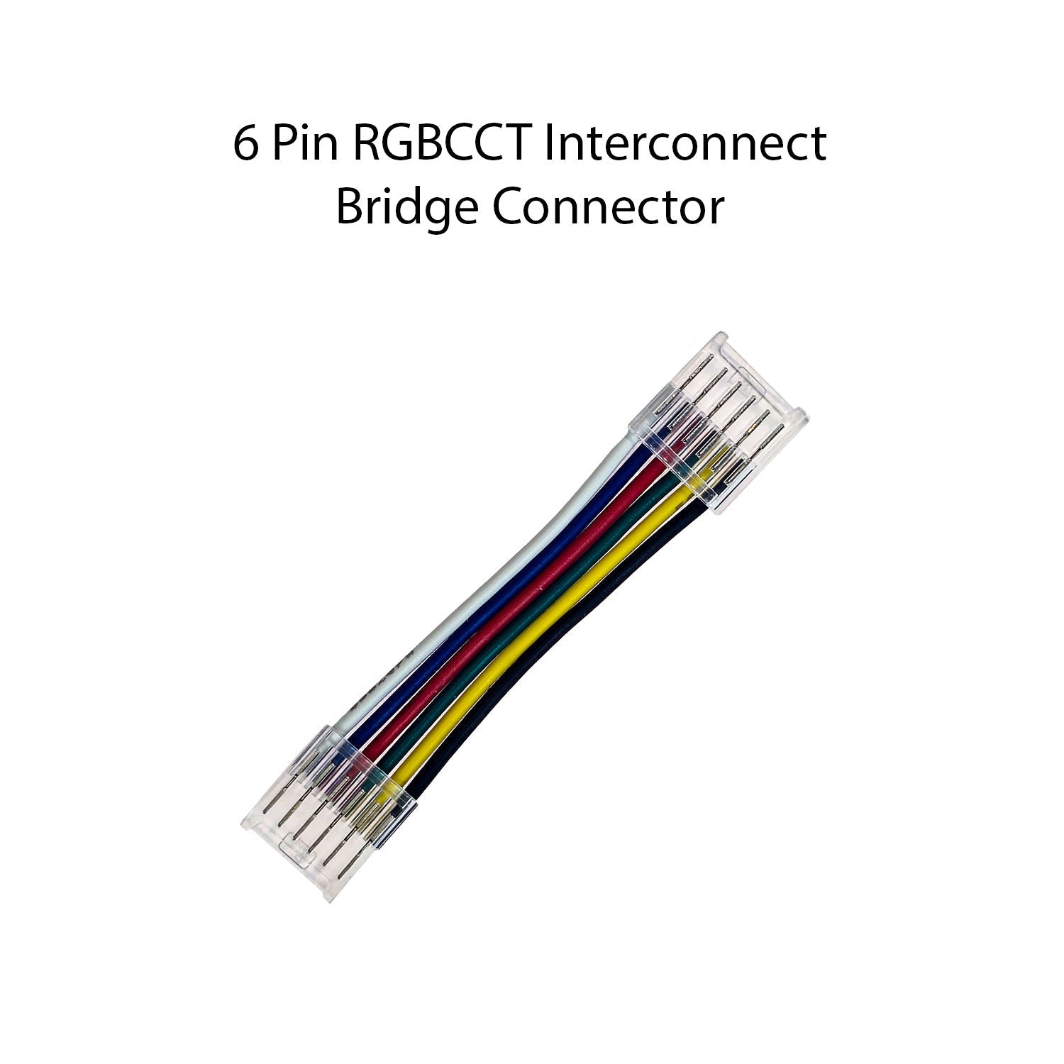 Interconnect Jumper - 6 Pin RGBCCT Solderless Connectors for 12mm RGBCCT Lights
