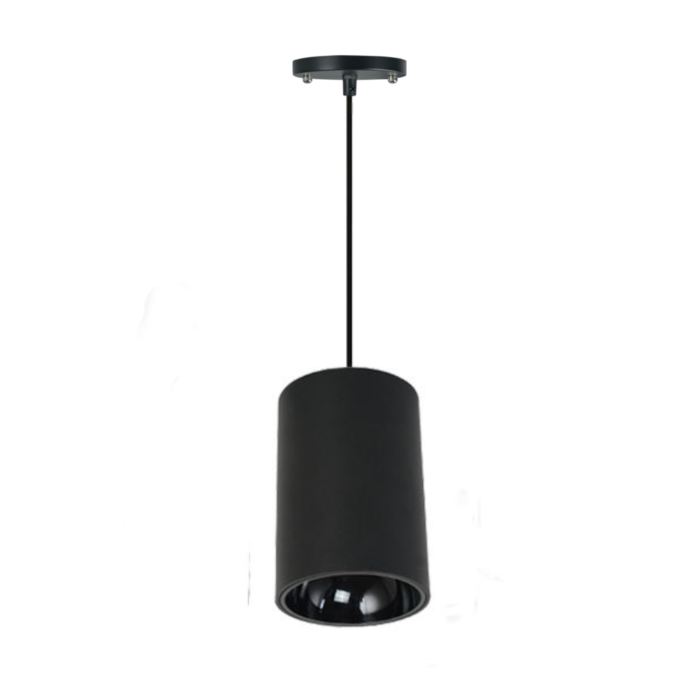 40W 7-Inch LED Cylinder Pendant Light — 3CCT Selectable, 3600lm, 36° Beam, TRIAC Dimmable, Black/White Finish, ETL Listed