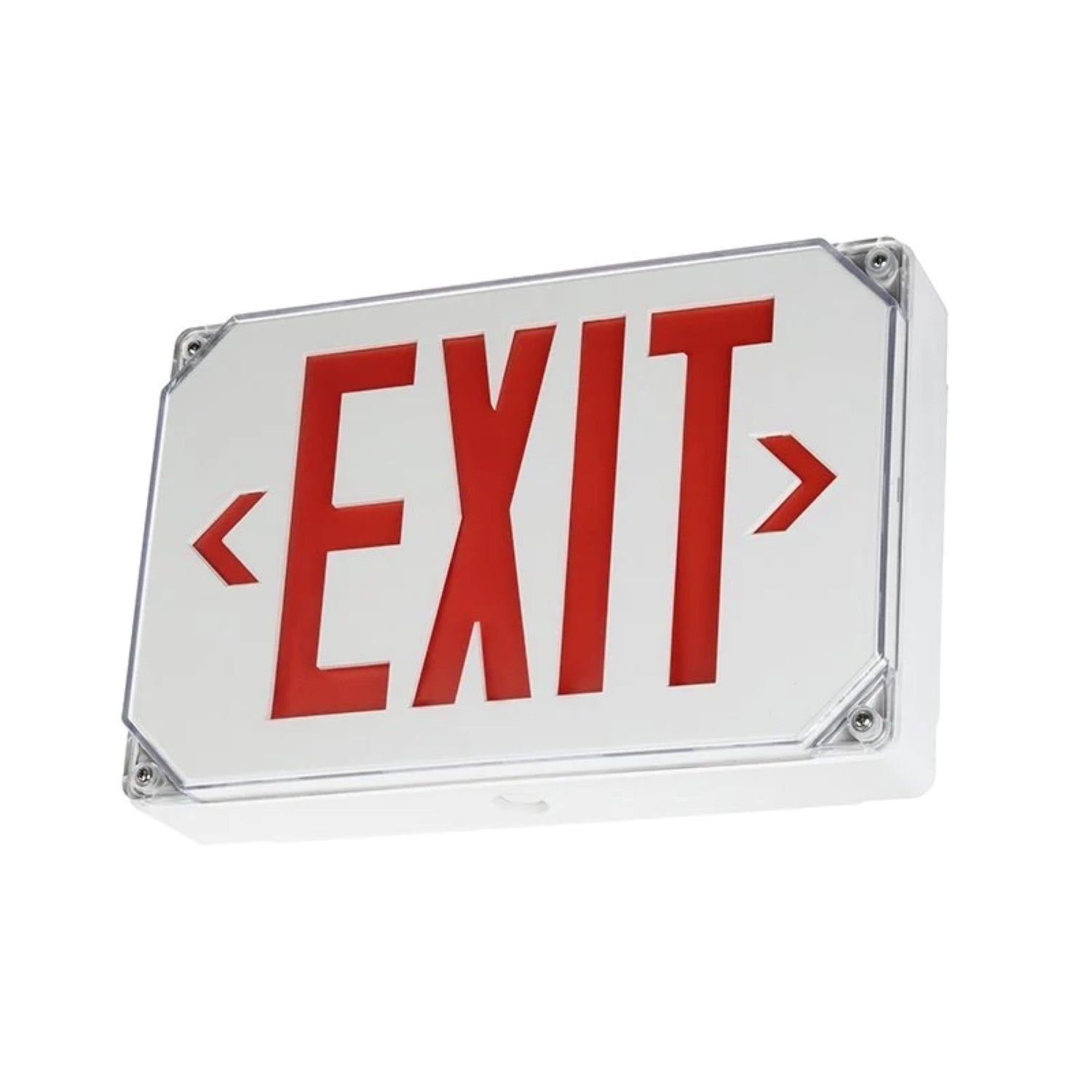 UL Listed Double-Sided LED Exit Sign – Red Letters, IP65 Wet Location, 90+ Min Backup