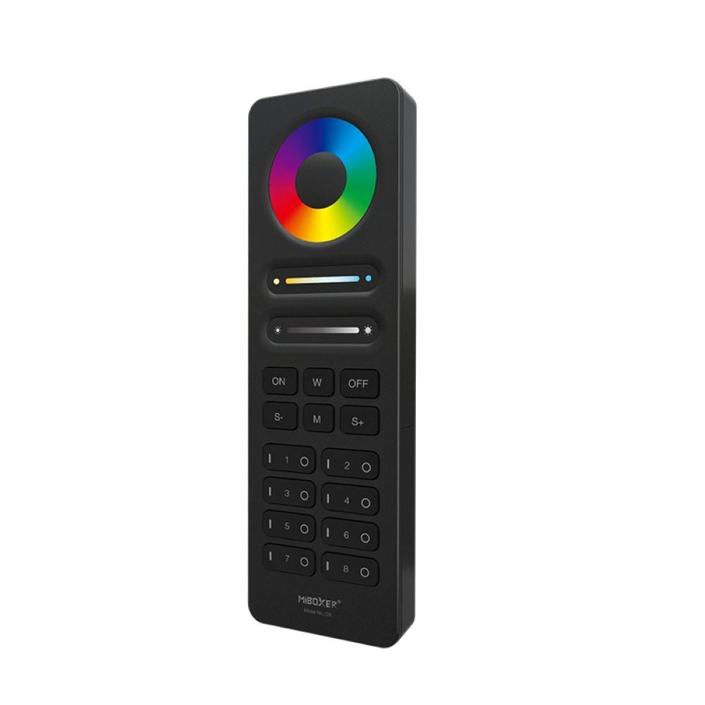 C8 8 Zone RGB+CCT Remote – 2.4GHz RF Wireless Control, 16 Million Colors, Magnetic Holder