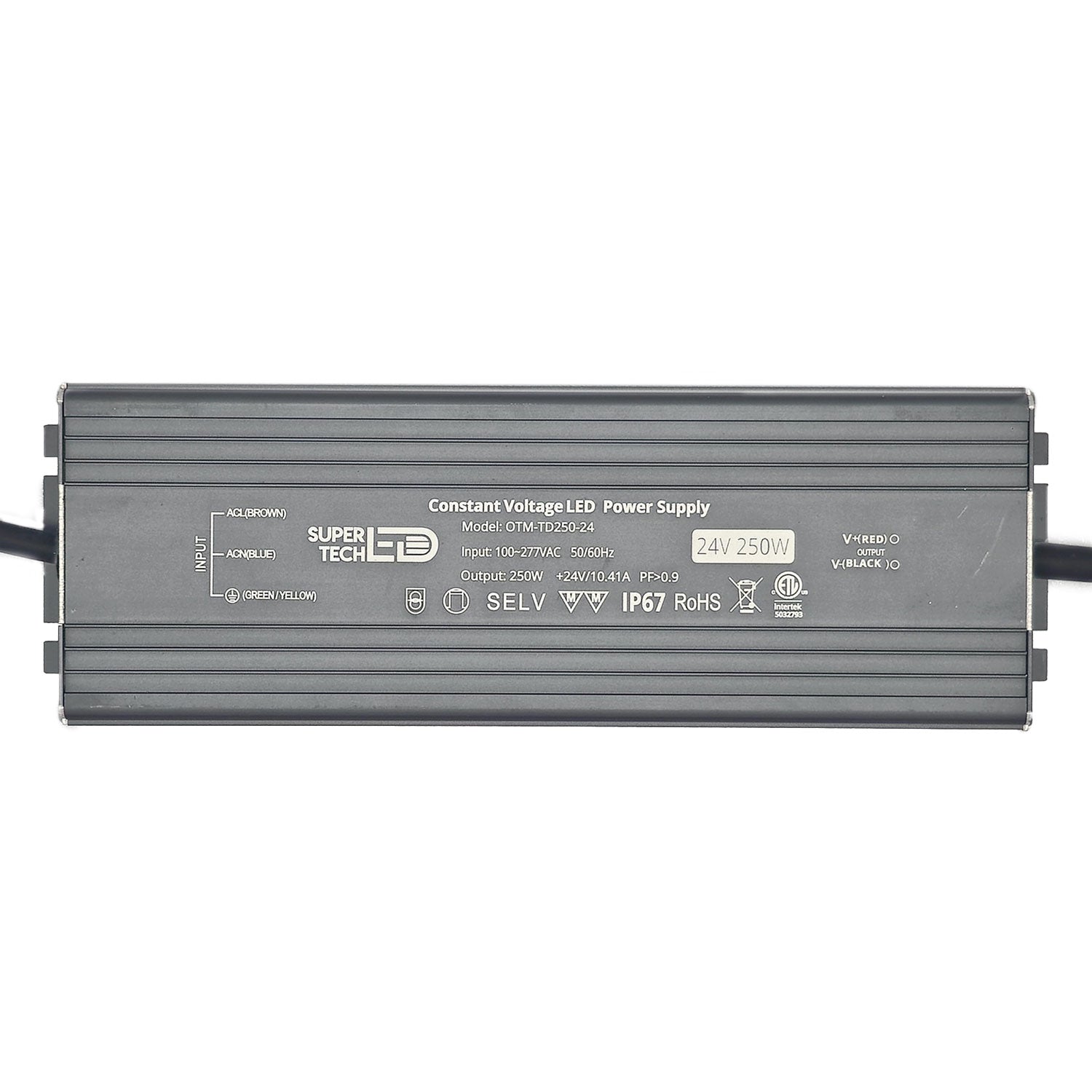 250W Waterproof LED Driver | 12V/24V Ultra-Thin, IP67, Flicker-Free, 100-277VAC, ETL Certified, 5 Years Warranty