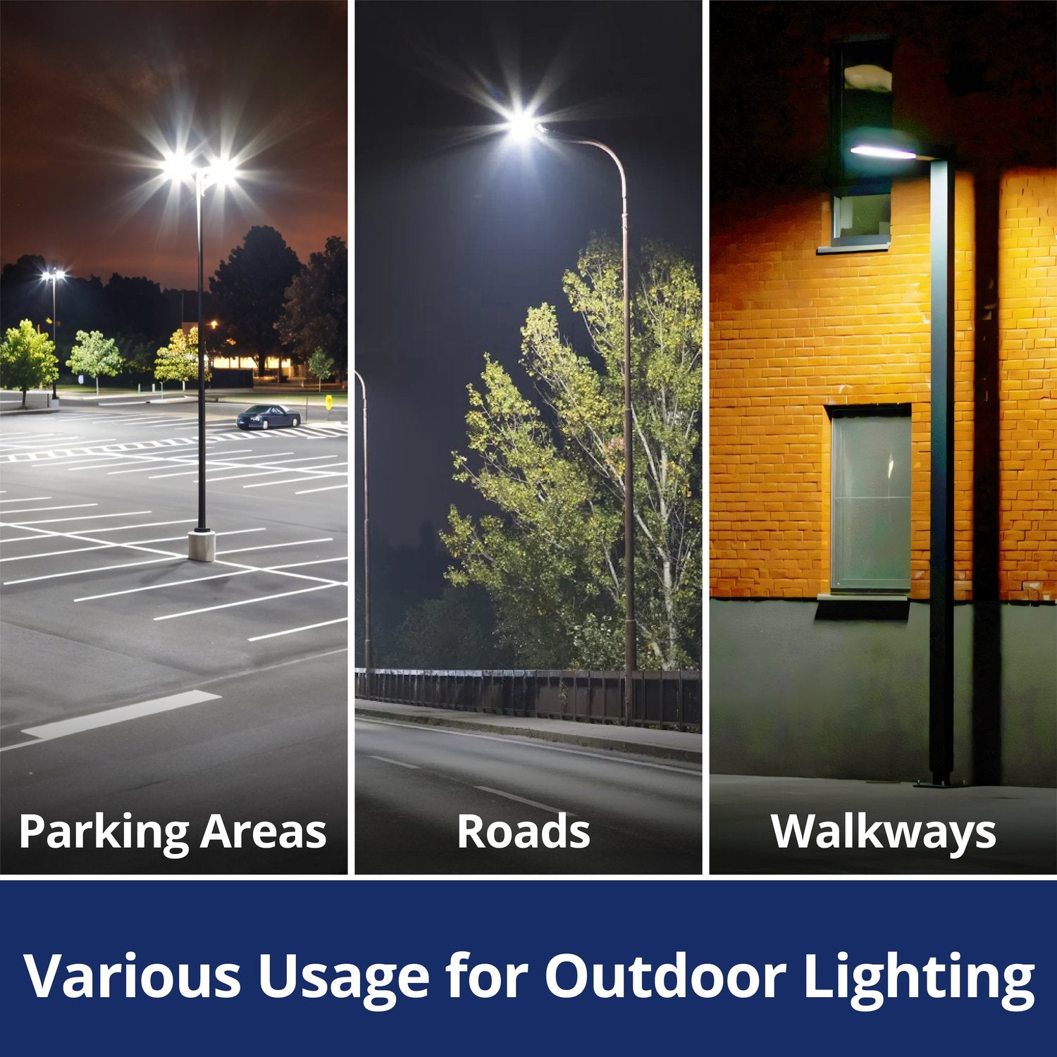 Adjustable LED Parking Lot Light 200/240/300W, 3CCT 39000 Lumens Security Area Light - 480V Available - UL DLC Listed - SZ-PK300W