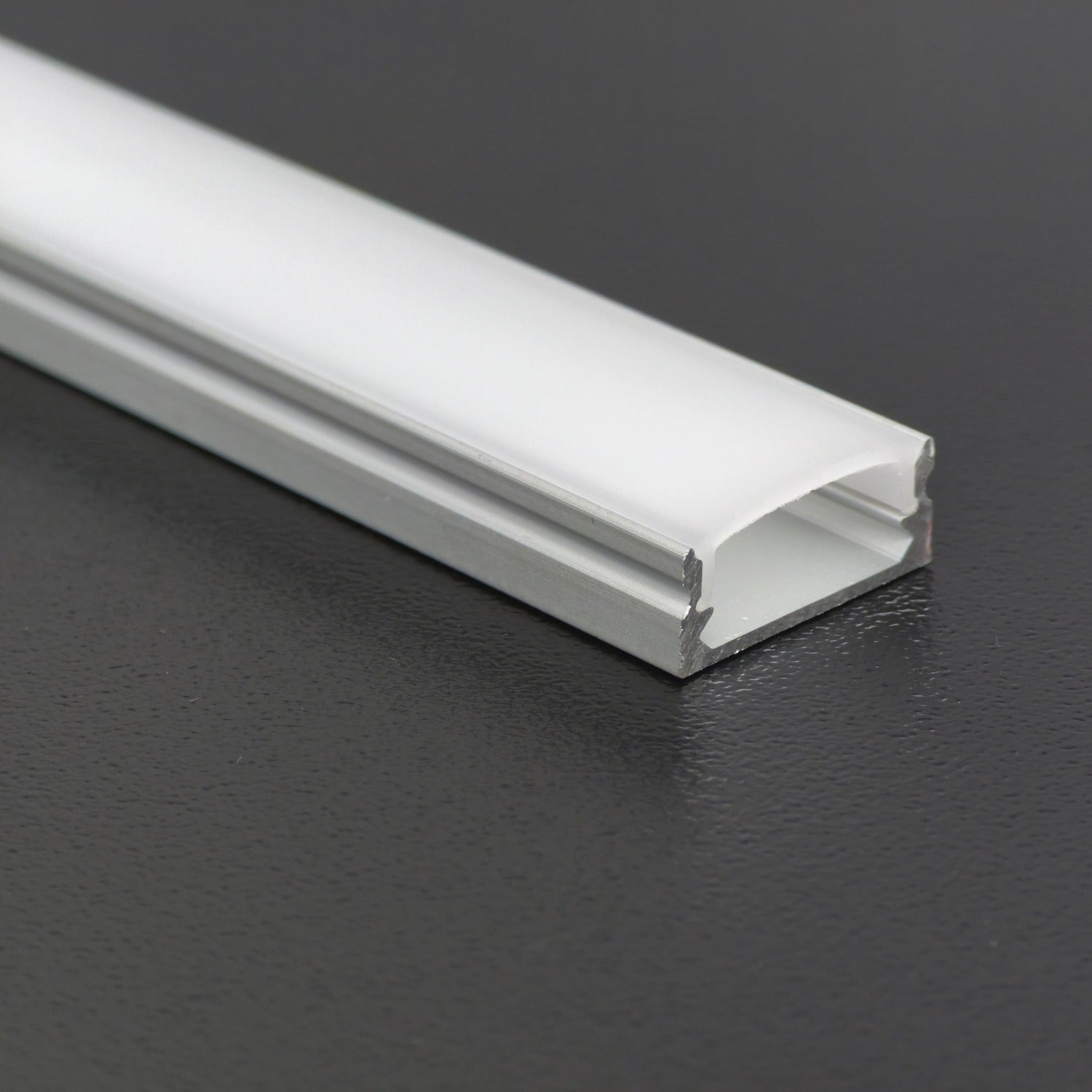 STL-014 U-Shape Surface Mount Aluminum LED Channel | 39" (1m) | 5-Pack | Silver or Black Finish | Milky Diffuser