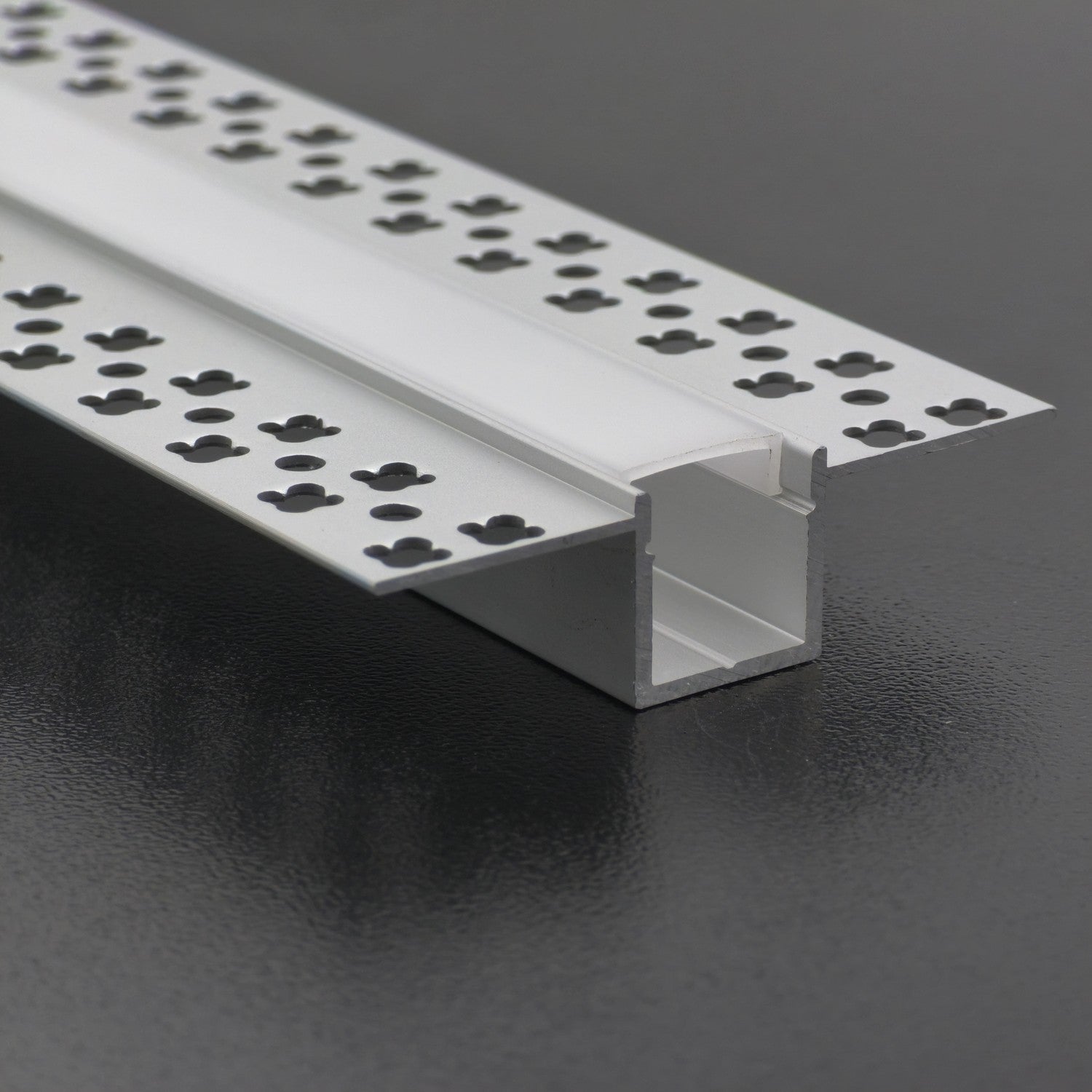 STL-127 Narrow Mud-In Drywall Recessed Aluminum LED Channel | 12mm | 39" (1m) | 5-Pack | Frosted Diffuser