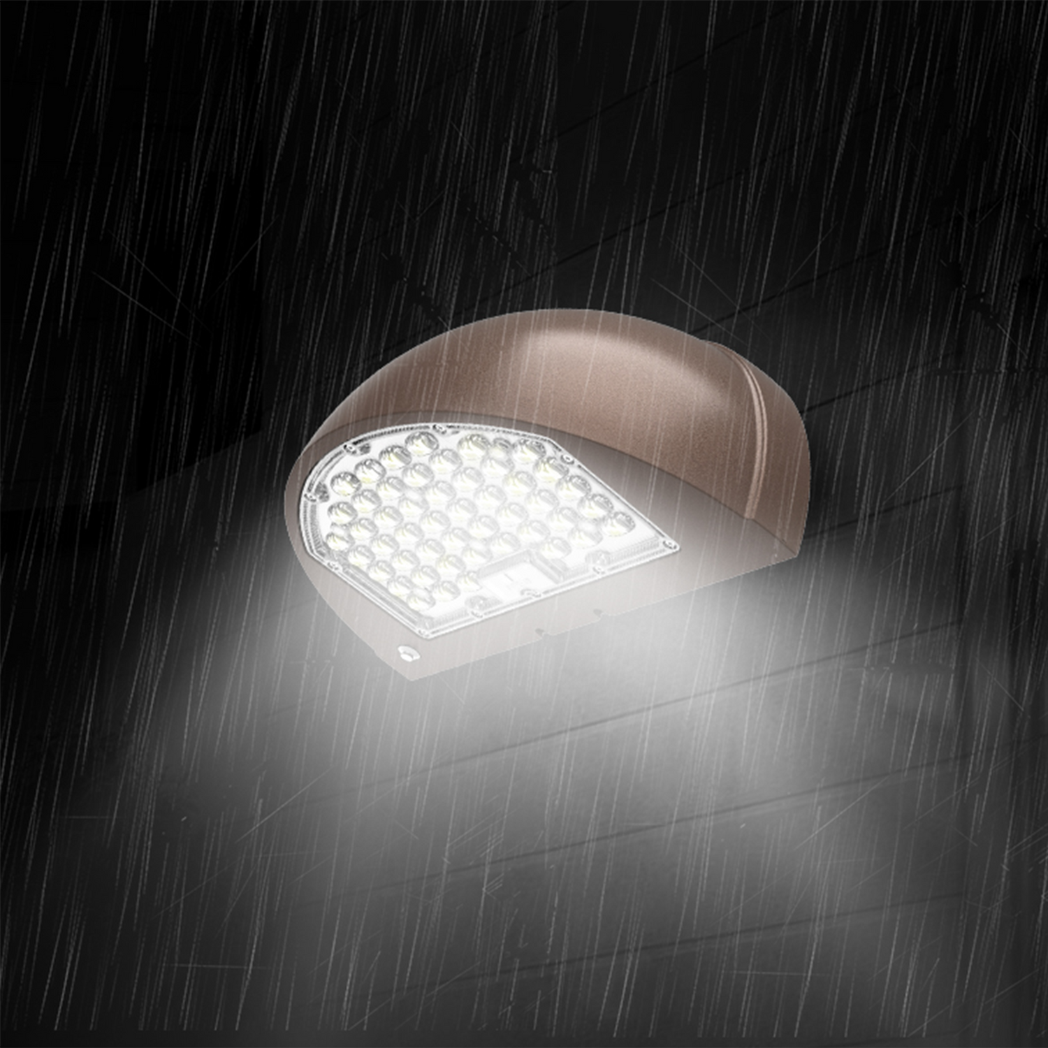 80W Half Moon LED Wall Pack Wattage and CCT Selectable with Photocell | WP-80/64/48W-XXK-P