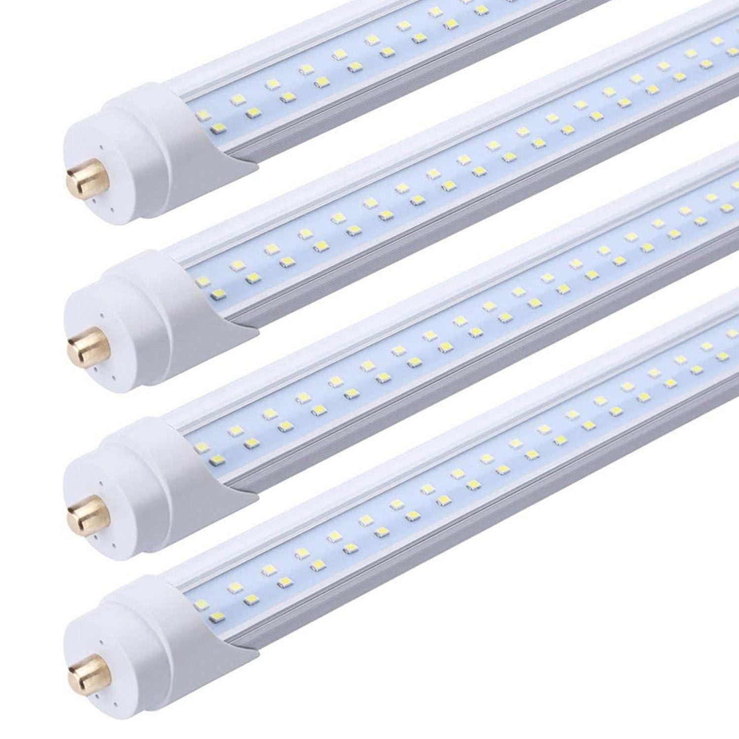 LED T8 8ft 60W Tube Light - Direct Double Ended Power - FA8 Single Pin - UL DLC Listed