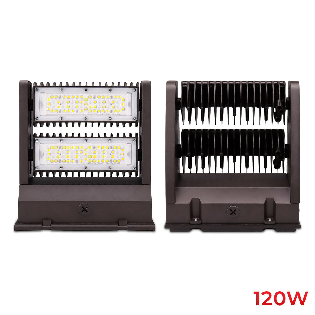 120W Rotatable LED Wall Pack Light Brown Housing 120-277VAC CCT 5000K | WPB-120W-120V-50K-V2