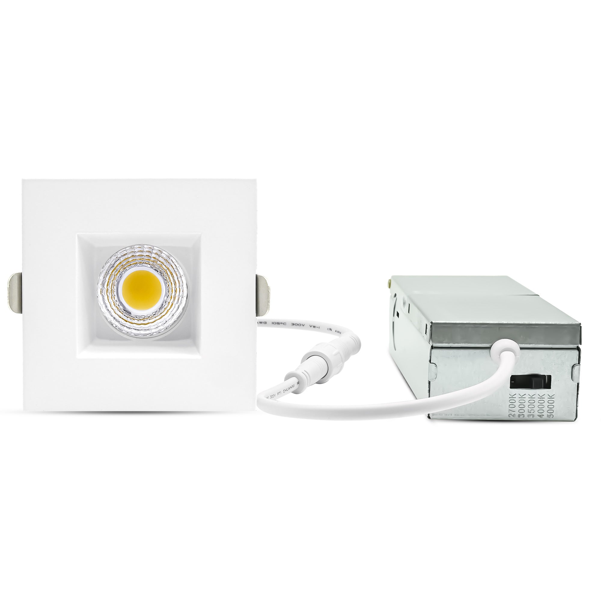 2" Architectural LED Recessed Downlight – COB, Selectable CCT, Round/Square