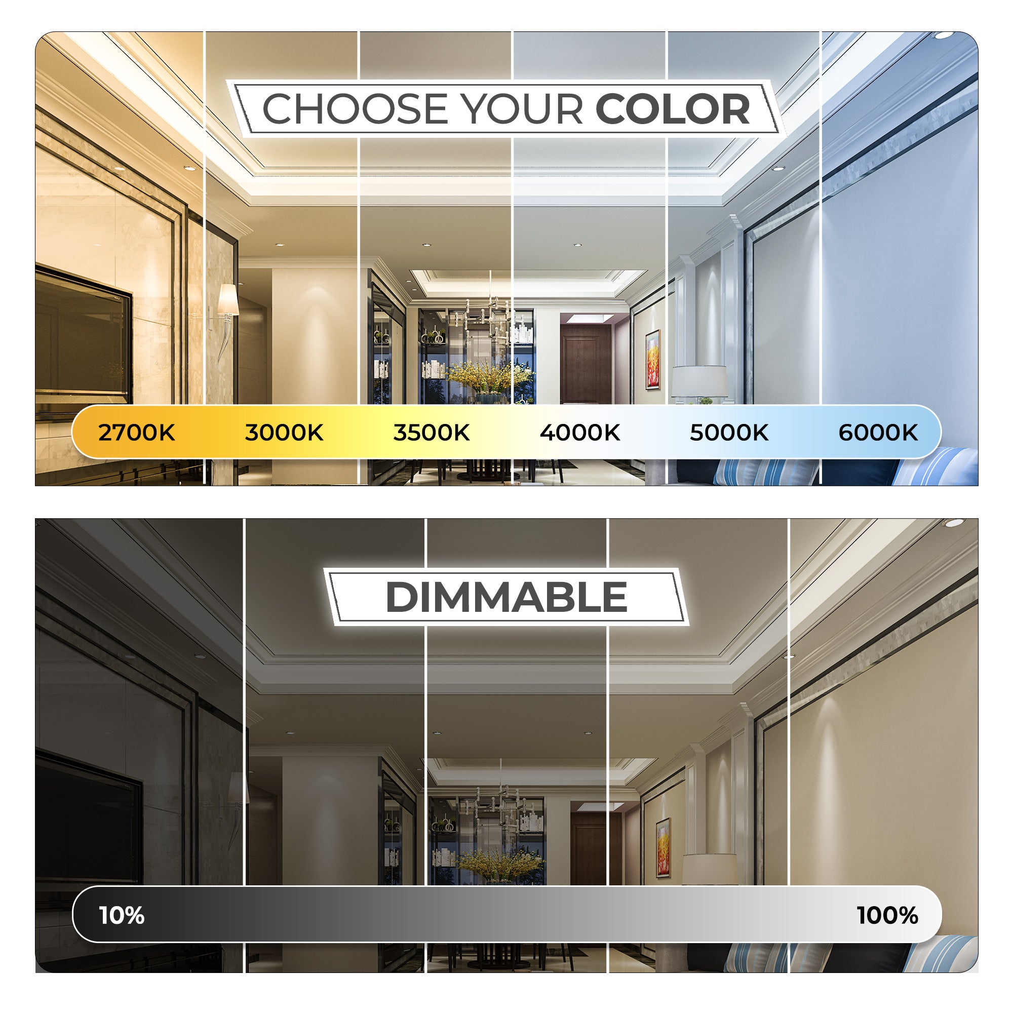 W-Series Static White DotFree COB LED Strip Light IP20 - UL Listed