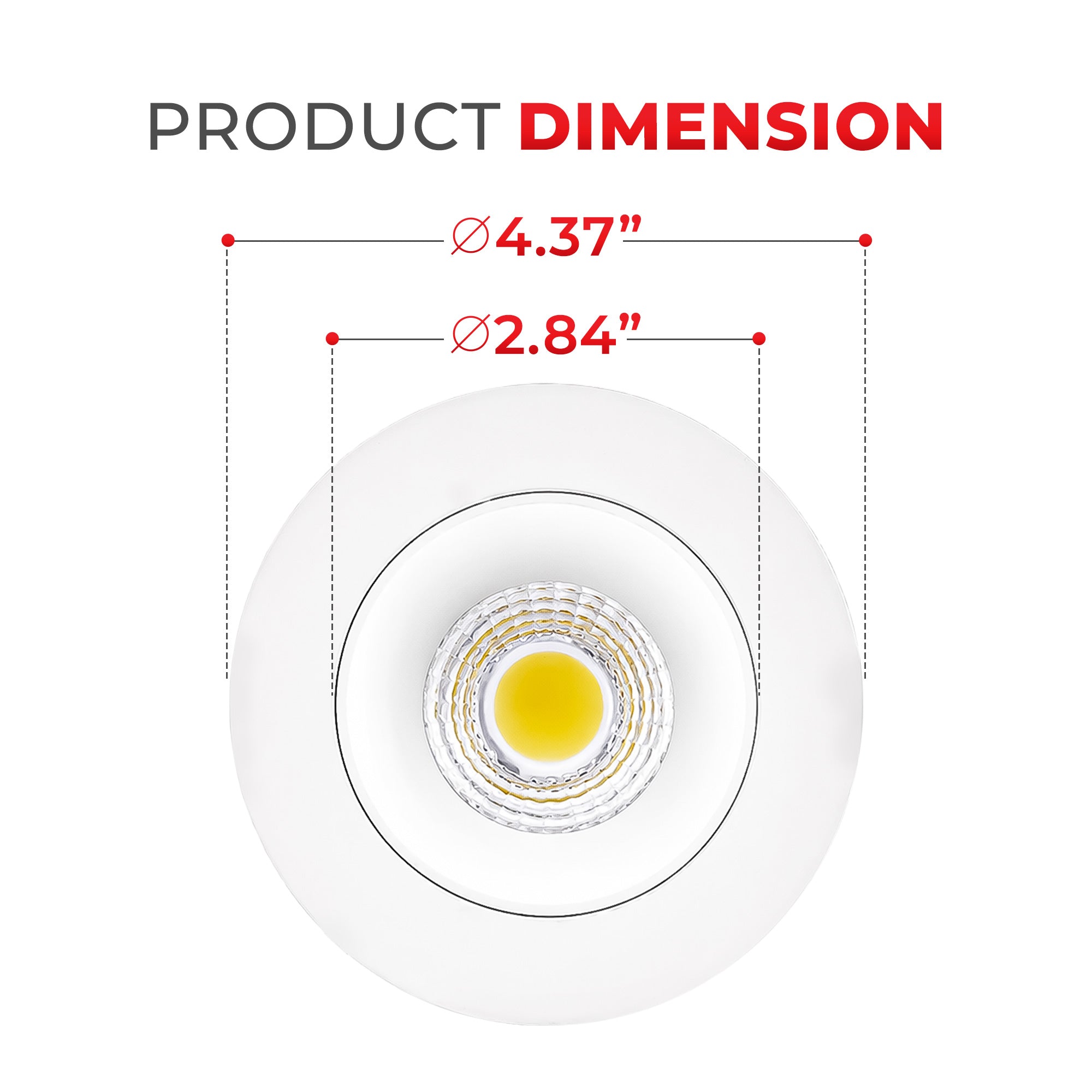 4" Architectural LED Recessed Downlight – COB, Selectable CCT, Round/Square