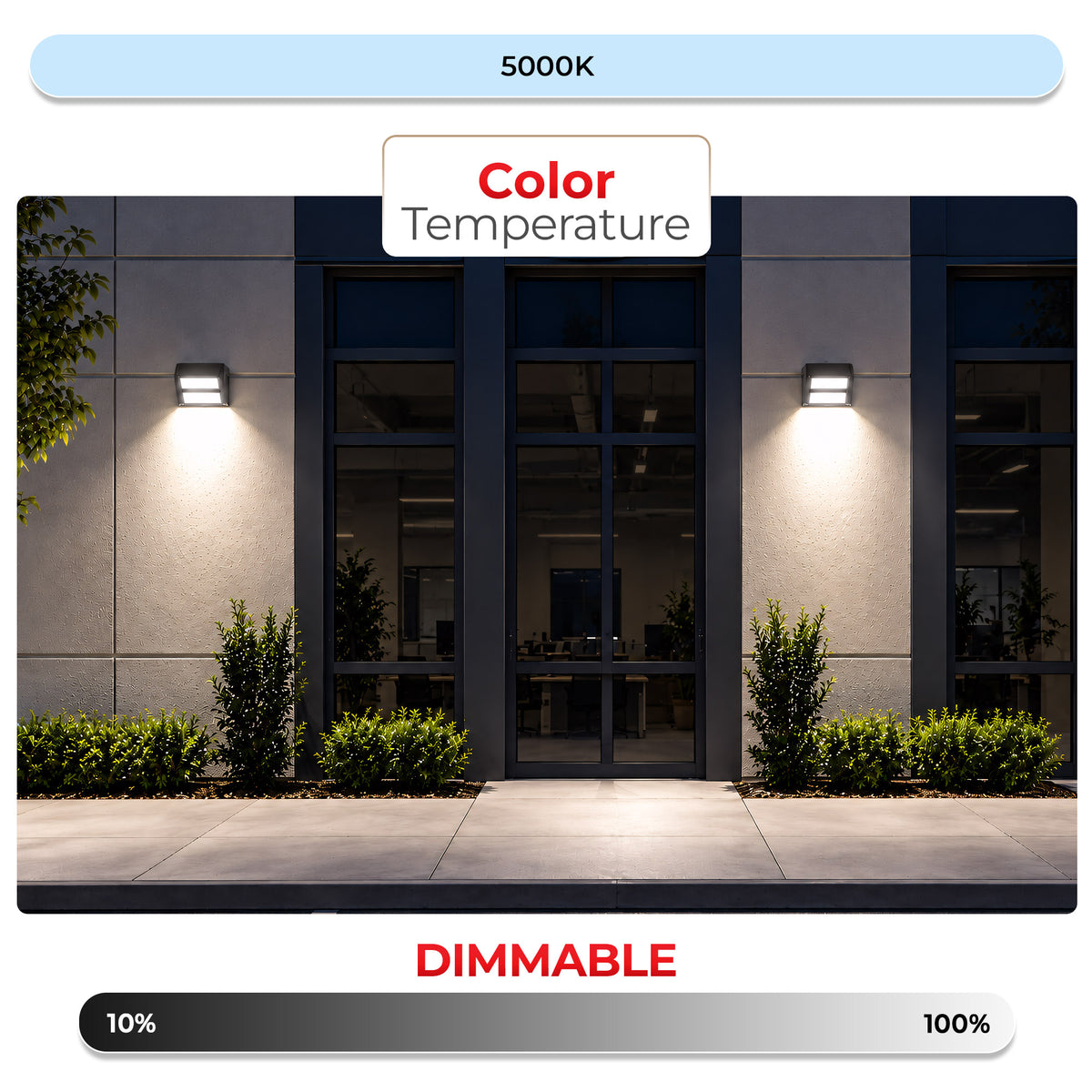 80W LED Rotatable Wall Pack Light Brown Housing AC 120-277V CCT 5000K | WPB-80W-120V-50K-V2