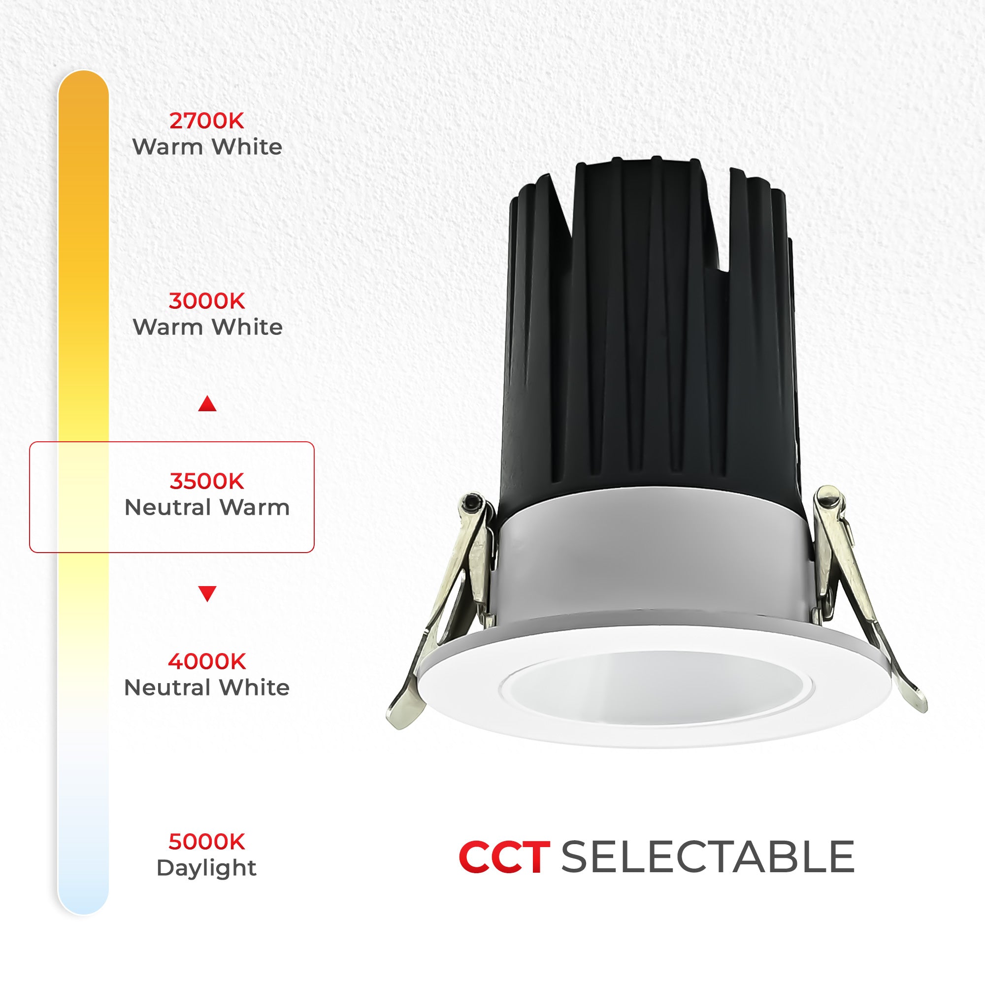 4" Architectural LED Recessed Downlight – COB, Selectable CCT, Round/Square