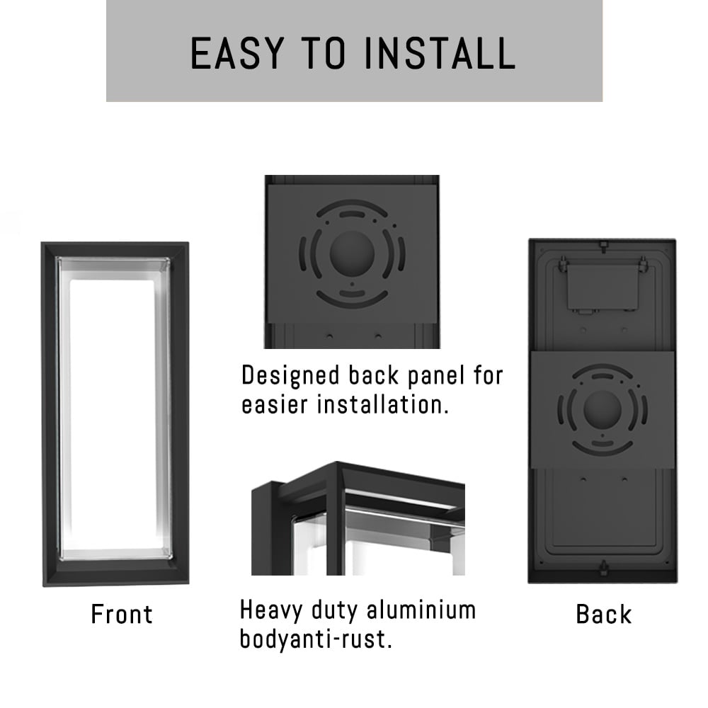 22W Smart RGBCW LED Outdoor Wall Light | 16M Colors, 2700K–6000K, WiFi + Bluetooth, IP65, ETL Listed