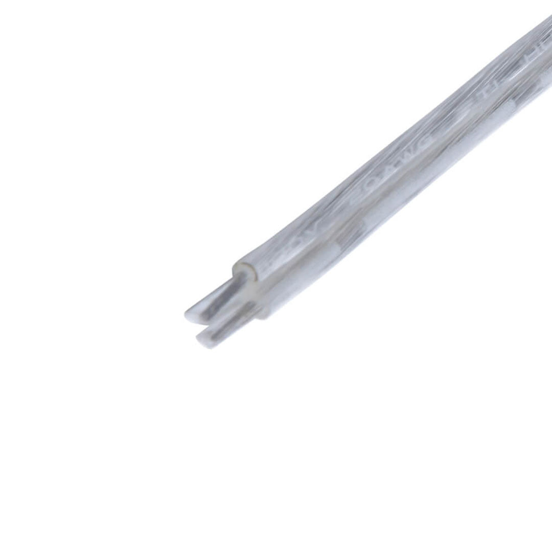 2 Pin Transparent Flat Cable Wire – Tin-Plated Copper, PVC, 300V, 80°C | 2 Pin Transparent Wire AWG20 80FT