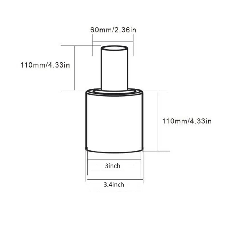 3" Round Pole Tenon Adaptor - 2-3/8" O.D. Tenon - Dark Bronze