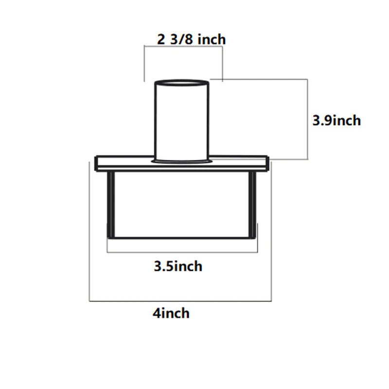 4" Square Pole Tenon Adaptor - 2-3/8" O.D. Tenon - Dark Bronze