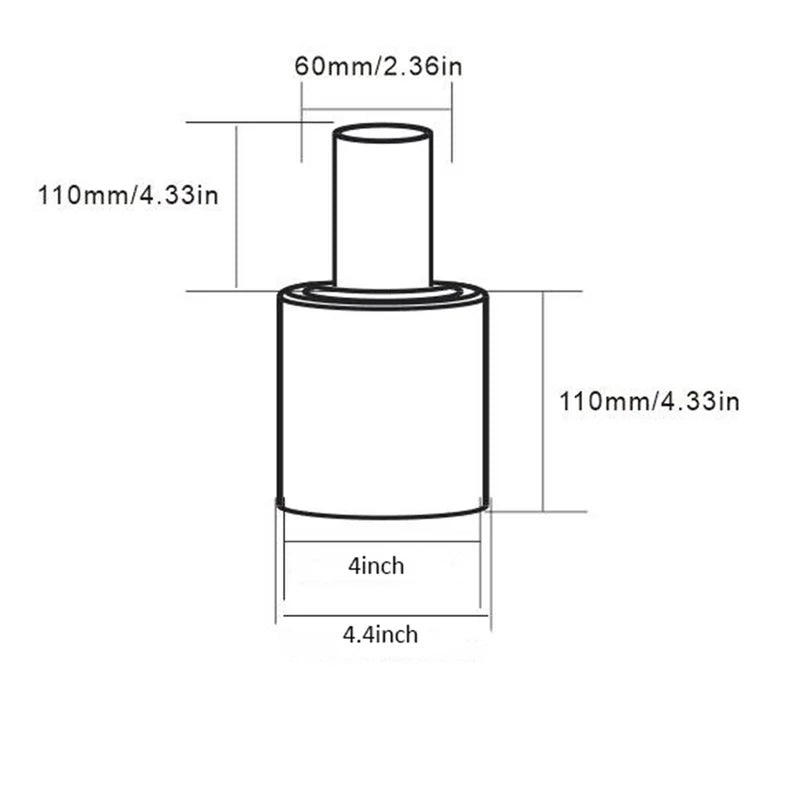 4" Round Pole Tenon Adaptor - 2-3/8" O.D. Tenon - Dark Bronze