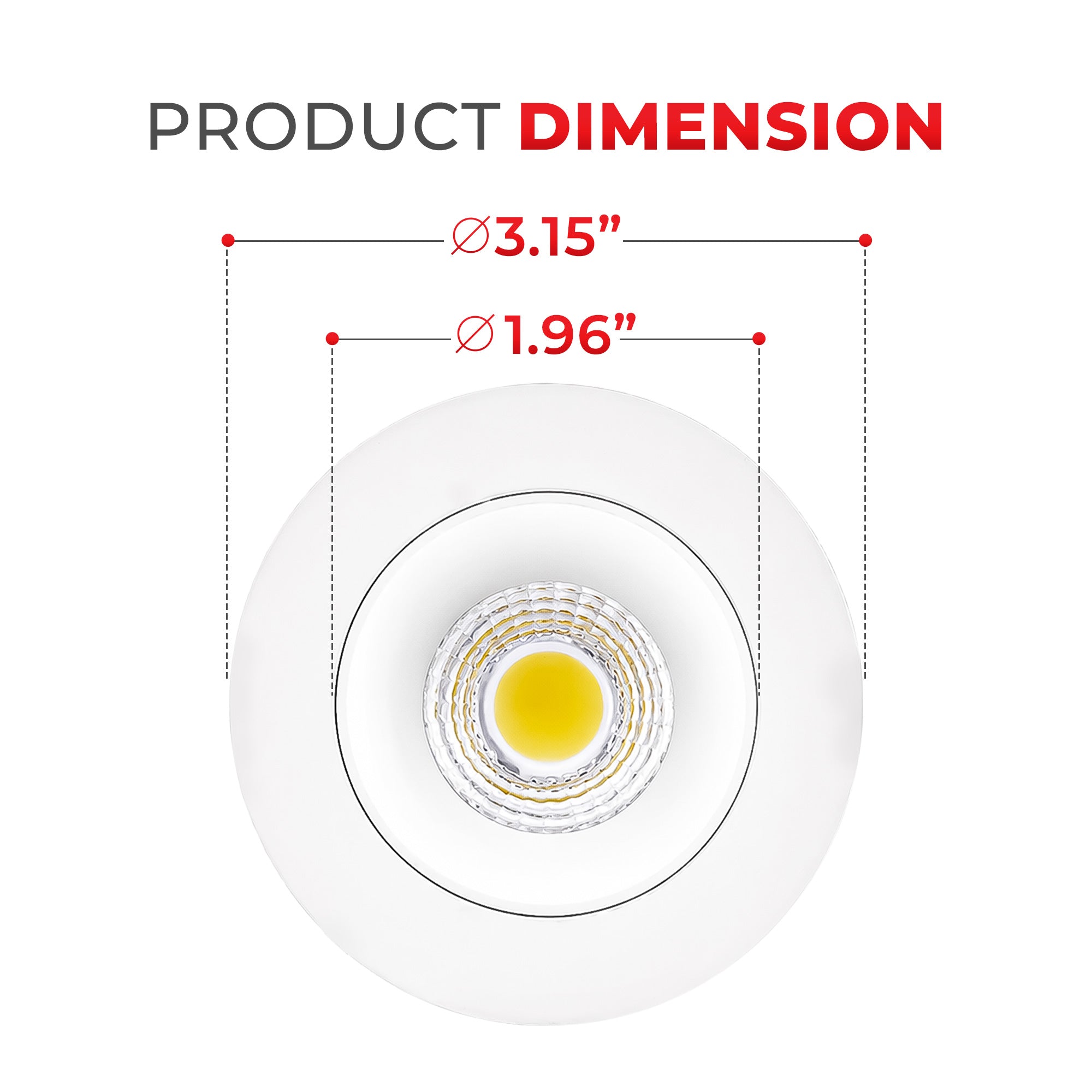 2" Architectural LED Recessed Downlight – COB, Selectable CCT, Round/Square