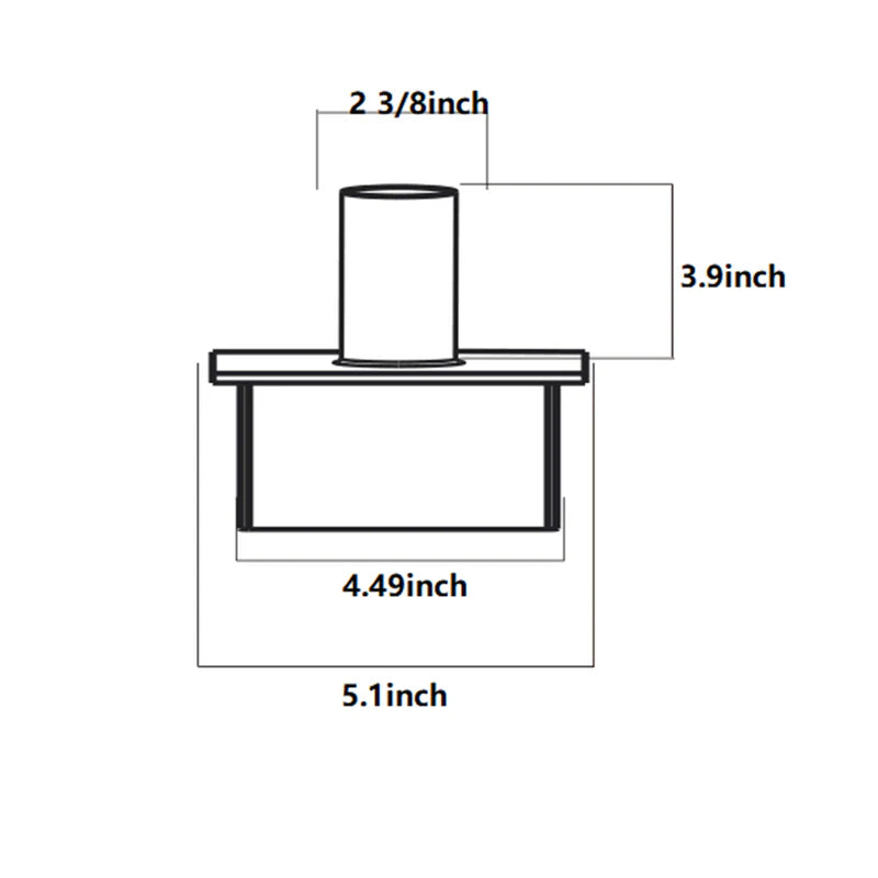 5" Square Pole Tenon Adaptor - 2-3/8" O.D. Tenon - Dark Bronze