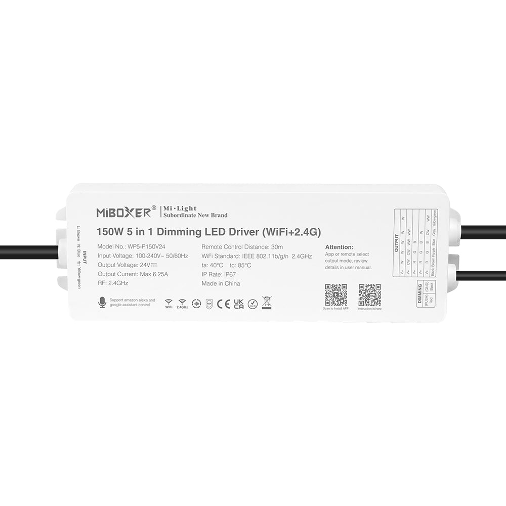 WP5-P150V24 150W 5 in 1 Dimming LED Driver (WiFi+2.4G)