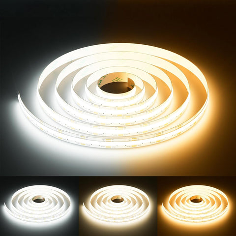 DotFree COB CCT Tunable 16FT 24V LED Strip Light - 2700K to 6000K - IP20 - UL Listed