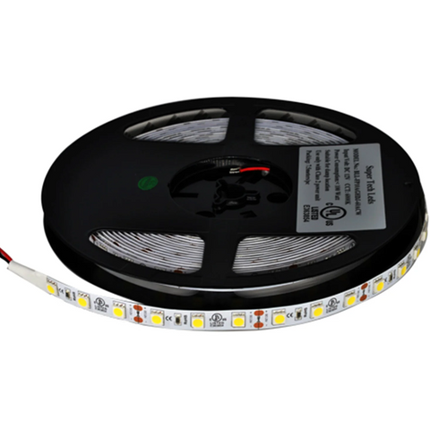 SMD 5050 Single Color 25ft LED Strip Light - 60leds/m, 12V, UL Listed, IP20