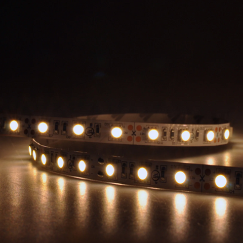 SMD 5050 Single Color 25ft LED Strip Light - 60leds/m, 12V, UL Listed, IP20