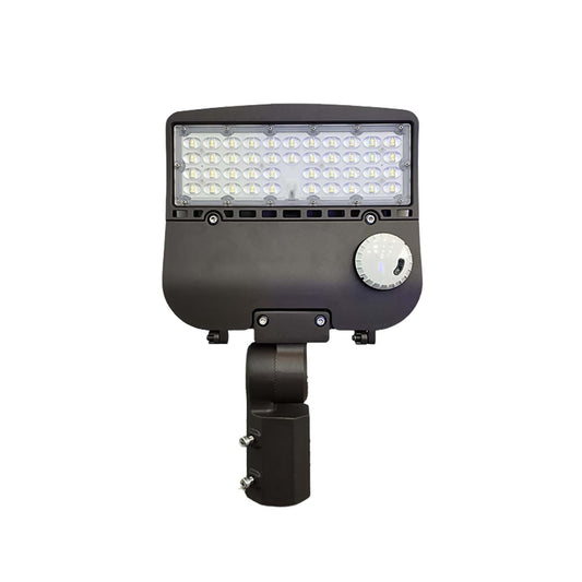 150W Shoebox Street Light with Motion Sensor, SOSEN Driver, Bronze Body, Slip Fitter Mount, 5000K, UL Listed
