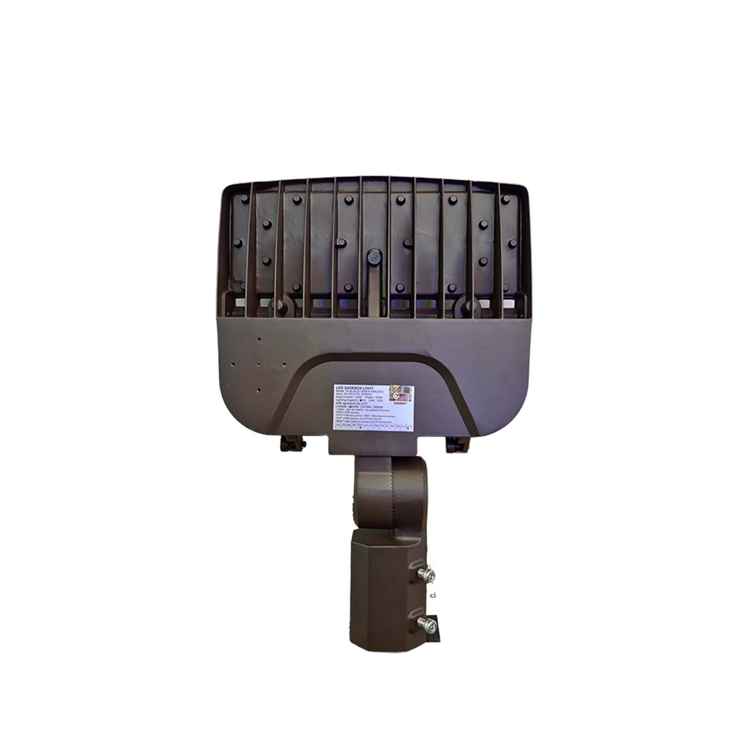 150W Shoebox Street Light with Motion Sensor, SOSEN Driver, Bronze Body, Slip Fitter Mount, 5000K, UL Listed