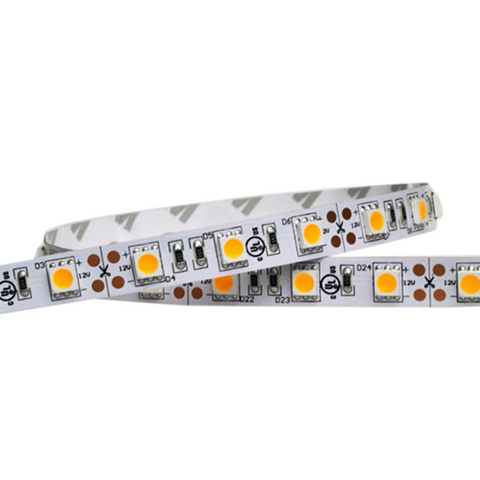 SMD 5050 Single Color 25ft LED Strip Light - 60leds/m, 12V, UL Listed, IP20