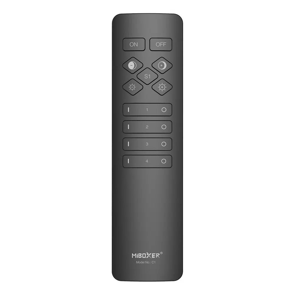 C1 4-zone color temperature remote control with brightness adjustment and zone selection buttons for LED lighting