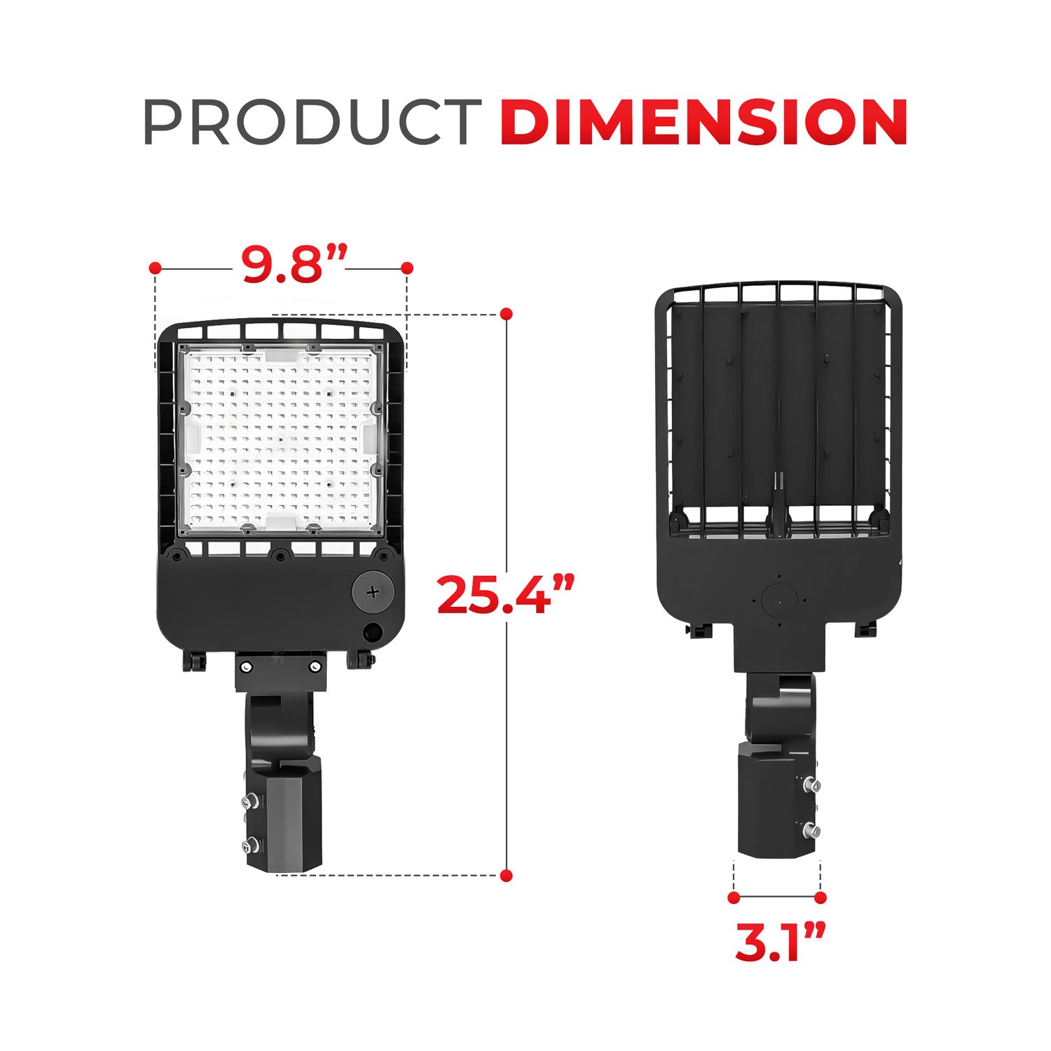 100W 8th Gen LED Shoebox Area Light 13000 Lumens 5000K UL DLC Listed