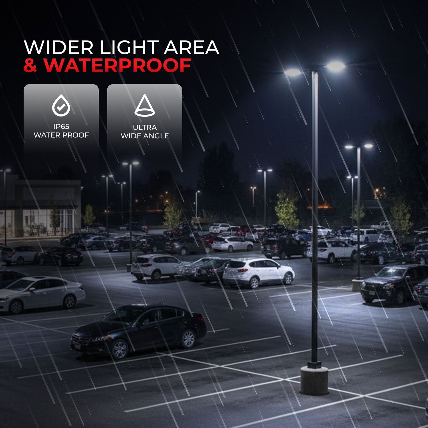 100W 8th Gen LED Shoebox Area Light 13000 Lumens 5000K UL DLC Listed