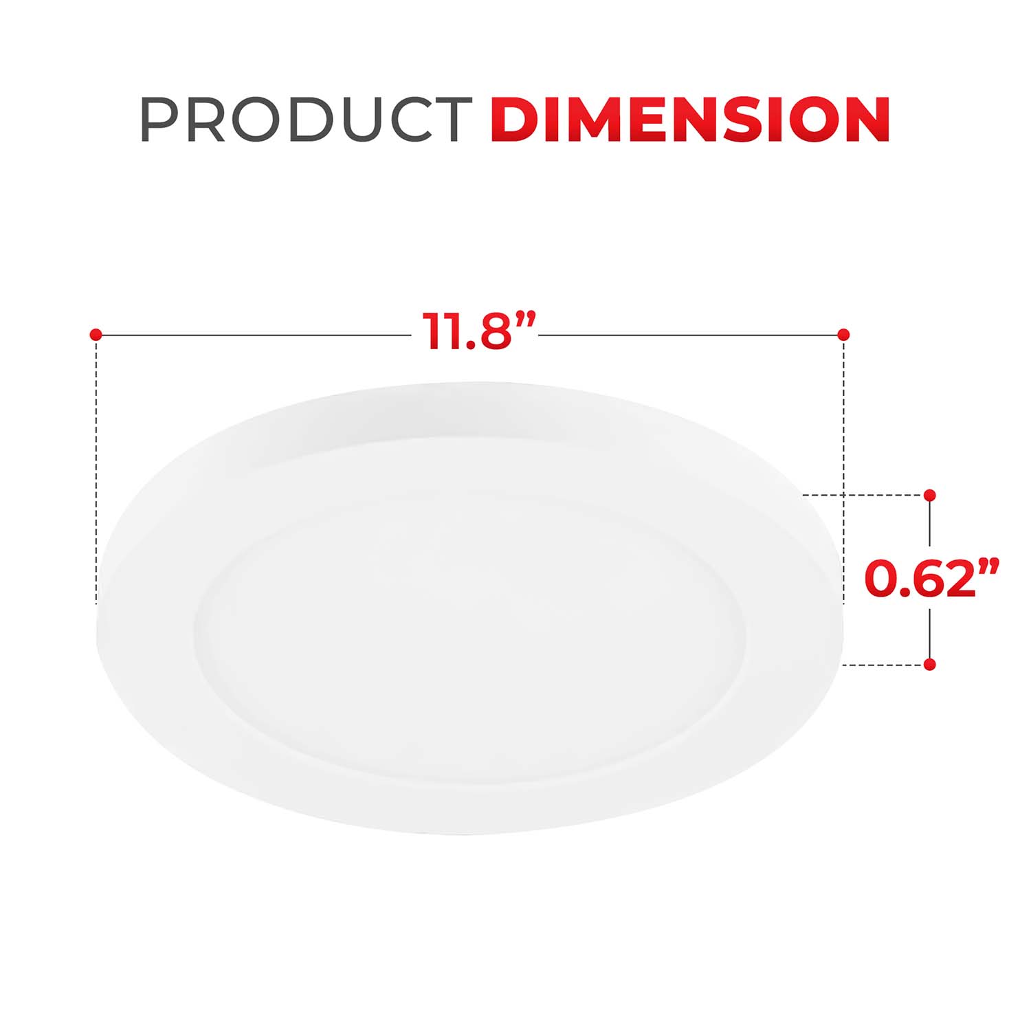 12 inch 24W LED Slim Panel Downlight - 1680 Lumens - 5700K - ETL Approved