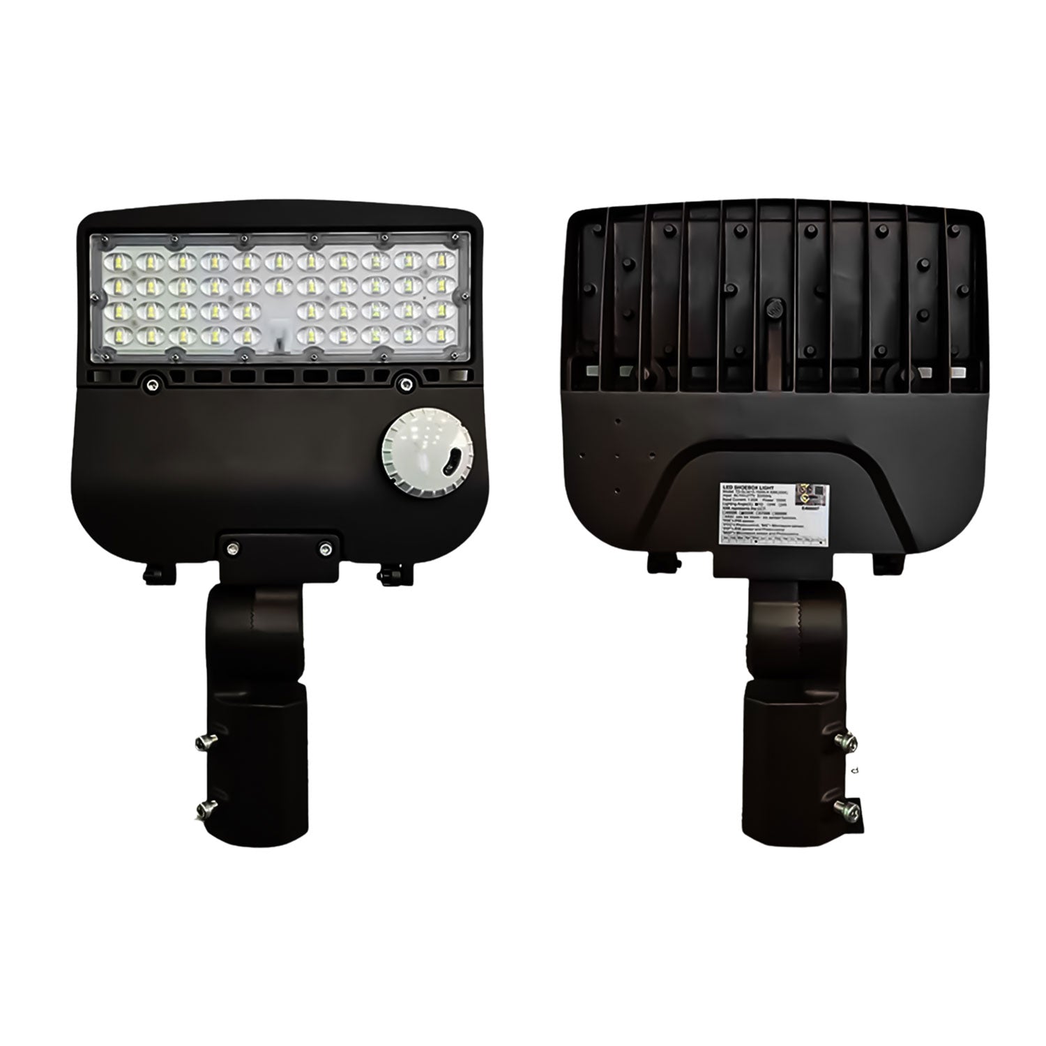 150W Shoebox Street Light with Motion Sensor, SOSEN Driver, Bronze Body, Slip Fitter Mount, 5000K, UL Listed - Sharkward BRI816