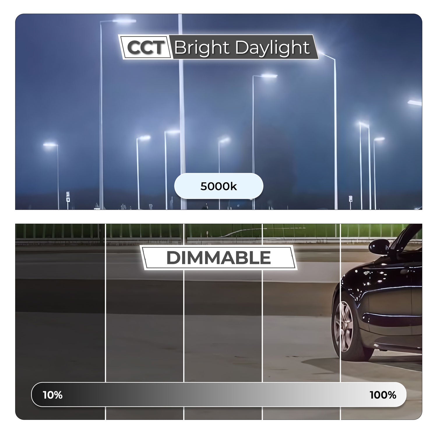 150W Shoebox Street Light with Motion Sensor, SOSEN Driver, Bronze Body, Slip Fitter Mount, 5000K, UL Listed - Sharkward BRI816