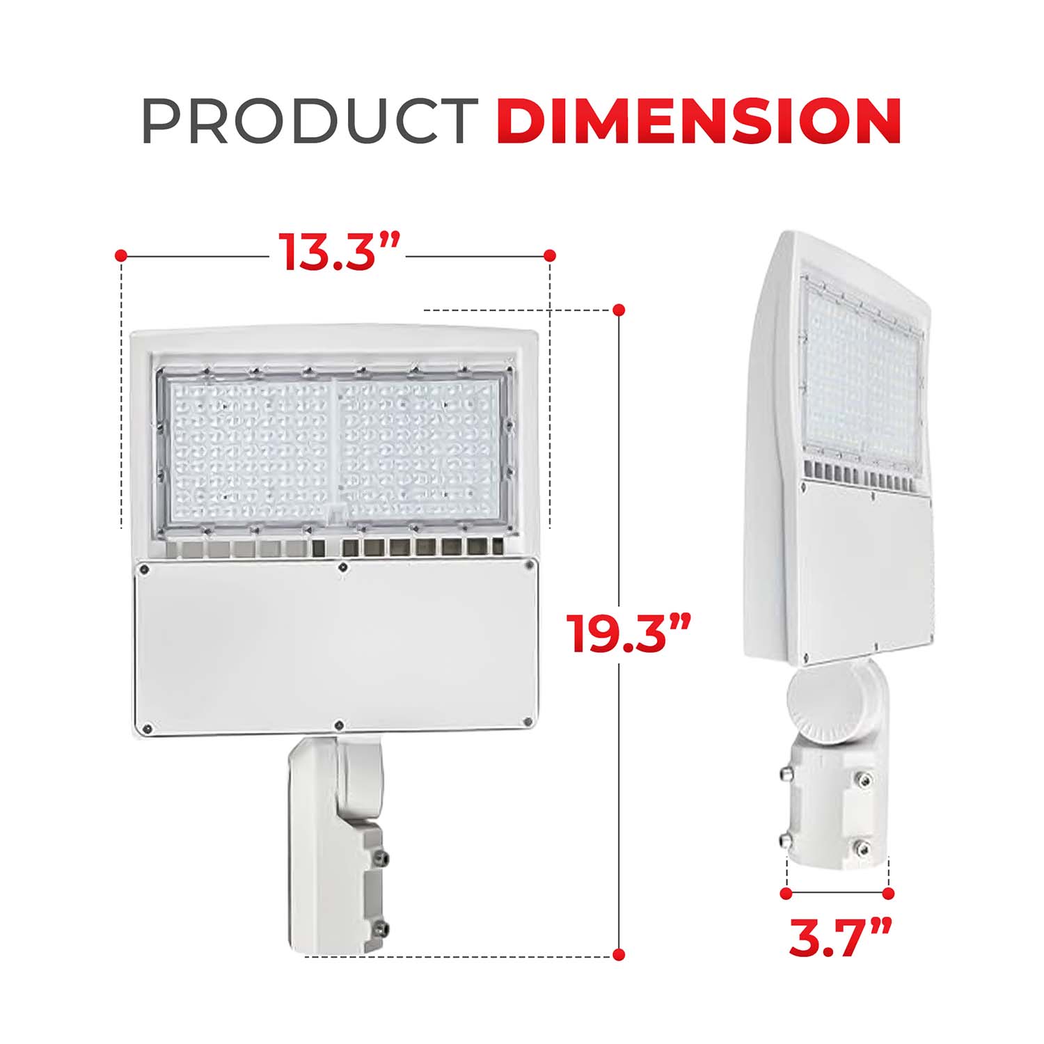 150W White Shoebox Area Light for Parking Lot Slip Fitter - 5700K UL DLC Listed
