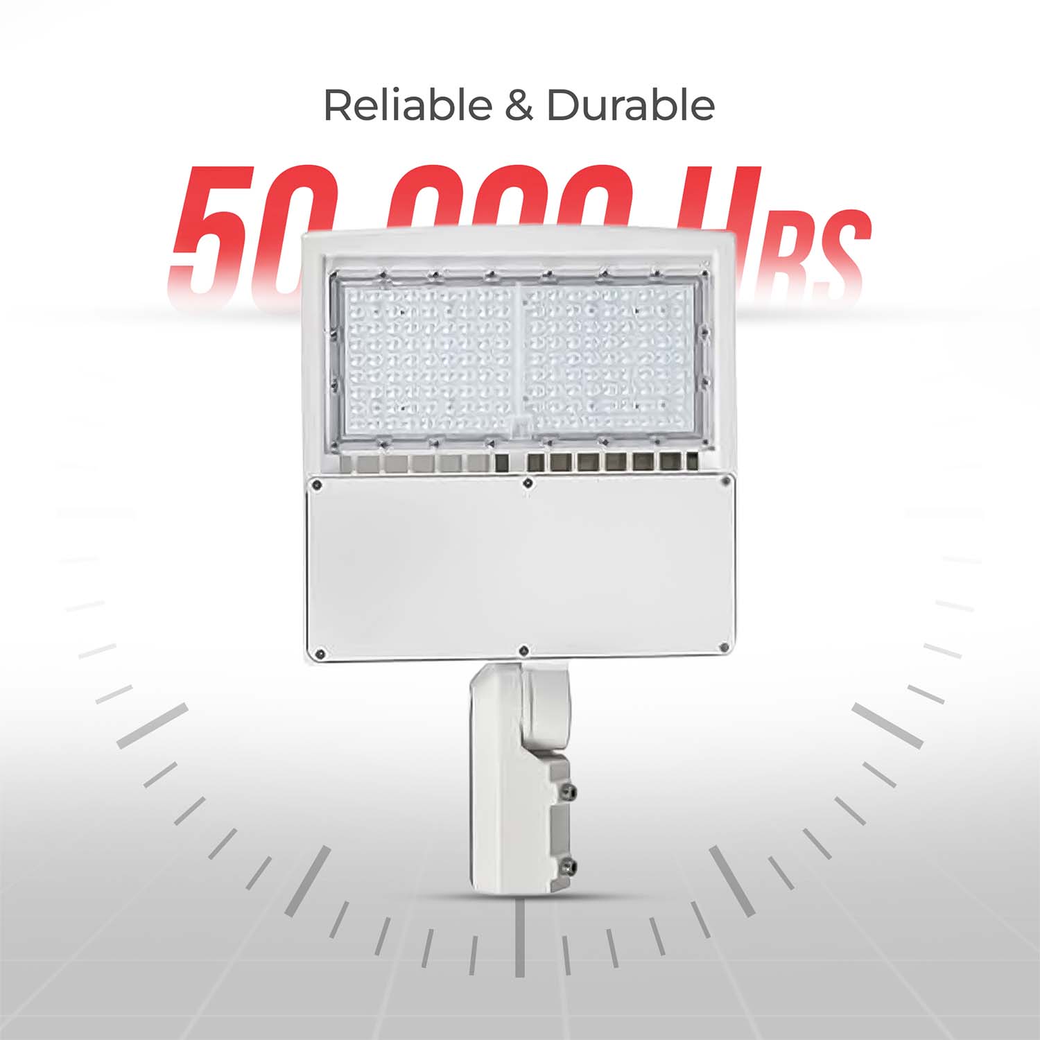 150W White Shoebox Area Light for Parking Lot Slip Fitter - 5700K UL DLC Listed