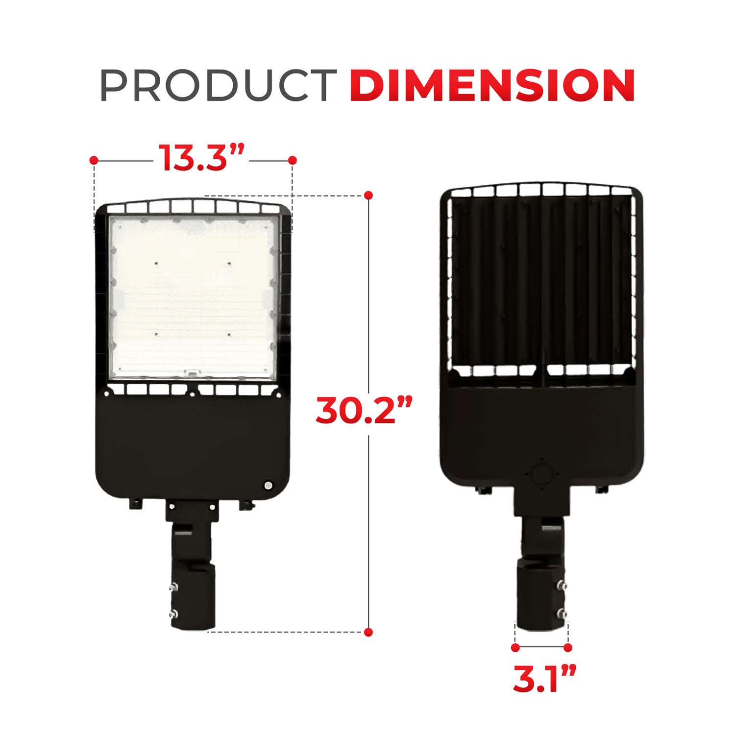 Adjustable LED Parking Lot Light 200/240/300W, 3CCT 39000 Lumens Security Area Light - 480V Available - UL DLC Listed - SZ-PK300W