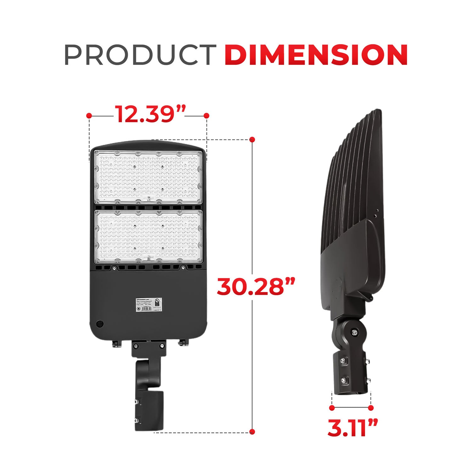 240W Shoebox Area Light with Photocell for Parking Lot - 5700K UL Listed