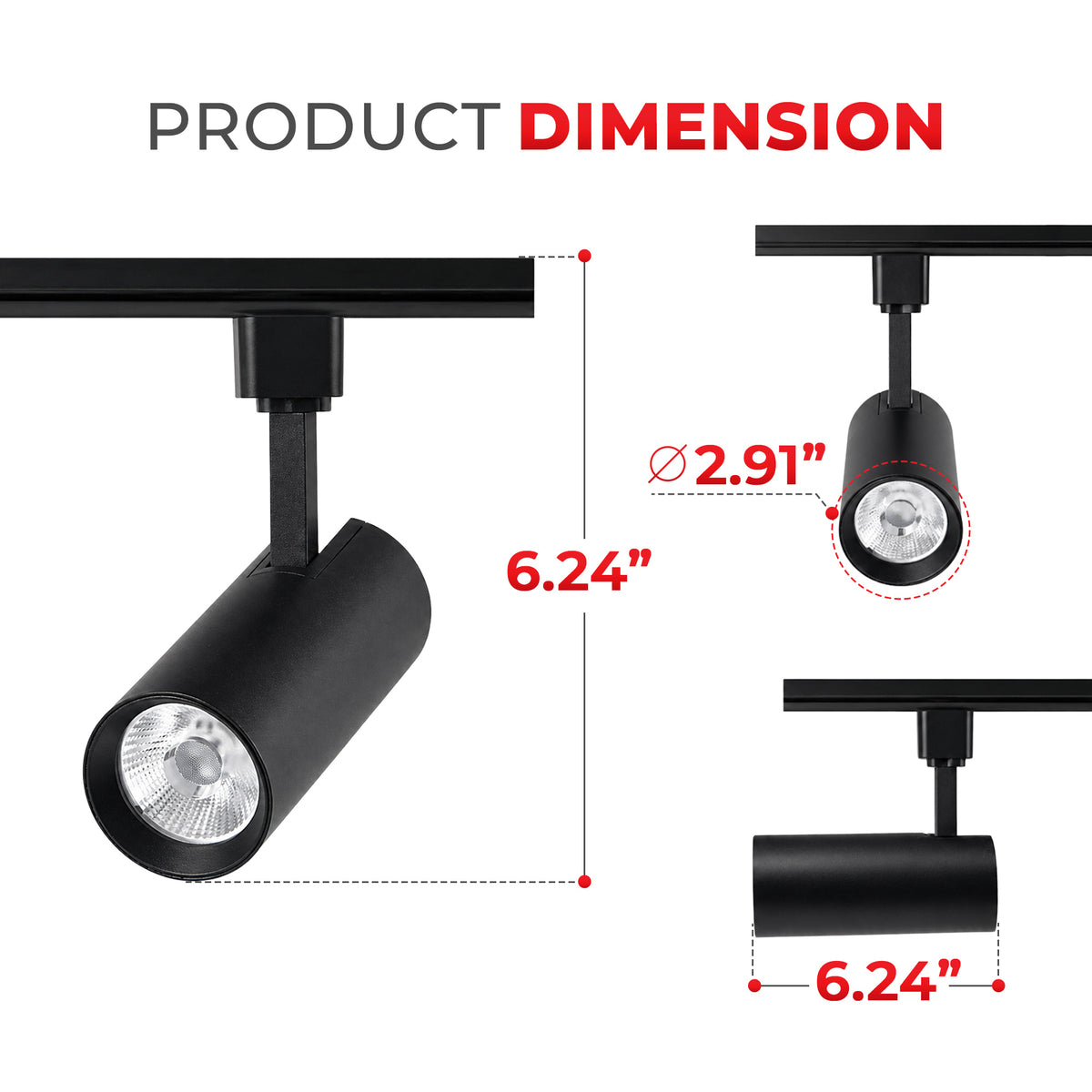 25W Commercial High-Output Track Light (Halo Compatible) – 3CCT Spot Light ETL Listed