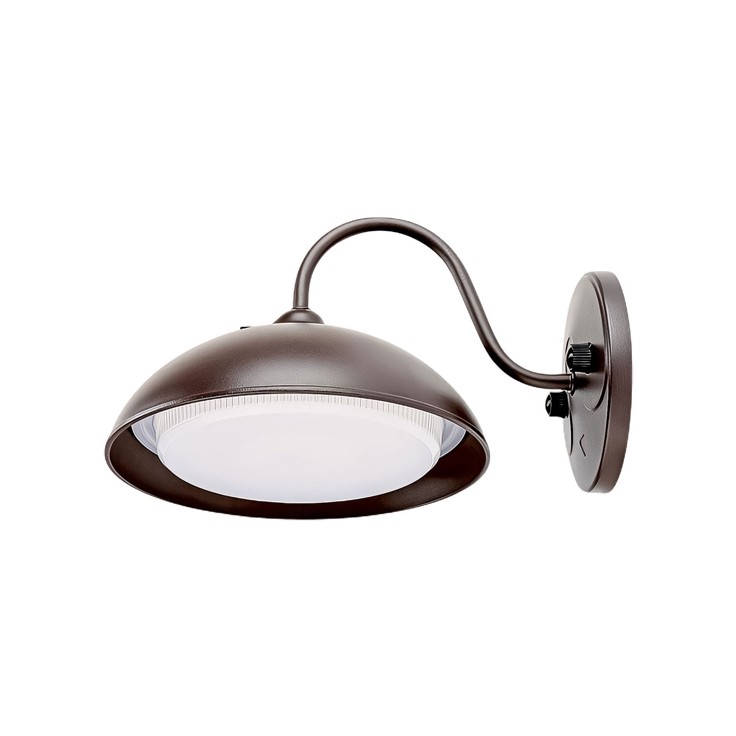 28W LED Gooseneck Wall Light – 3,080 Lumens, 120-277VAC, CCT Selectable, Integrated Photocell