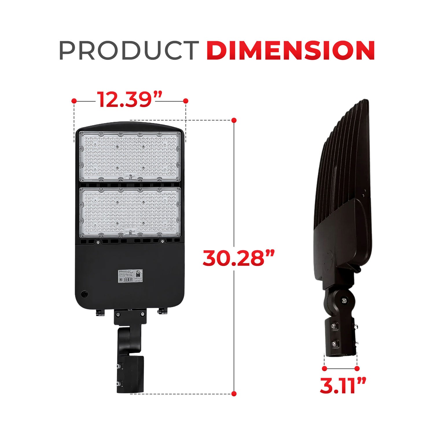 300W Shoebox Area Light for Parking Lot - 5700K UL DLC Listed