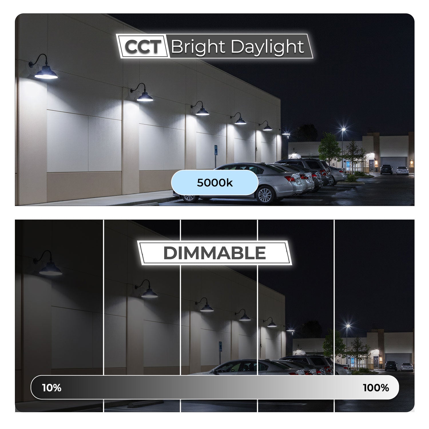 35W LED Gooseneck Barn Light - 210 Degree Swivel Head - 5000 Kelvin  - 4550 Lumens - IP65