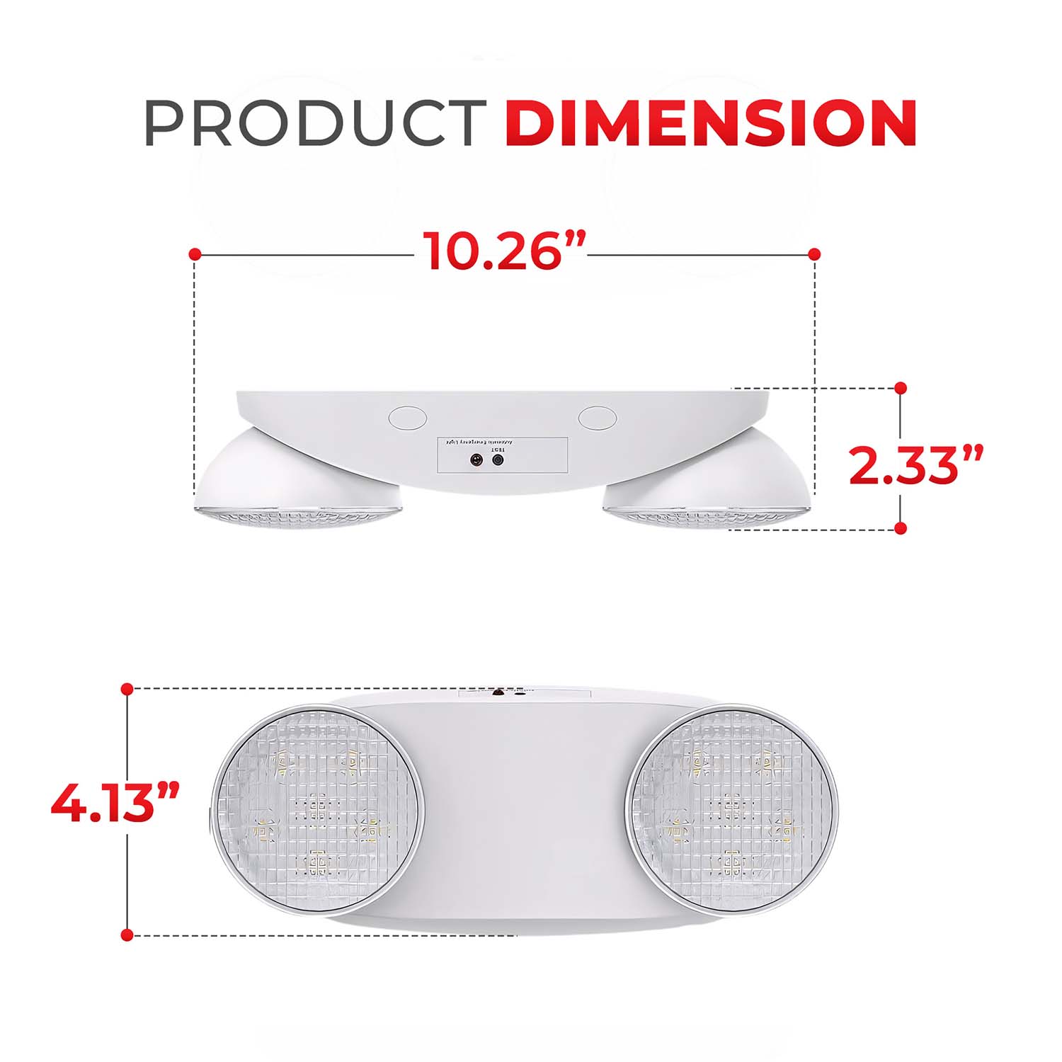 LED Emergency Light - Dual Round Heads - 90+ Minutes Backup - UL Listed