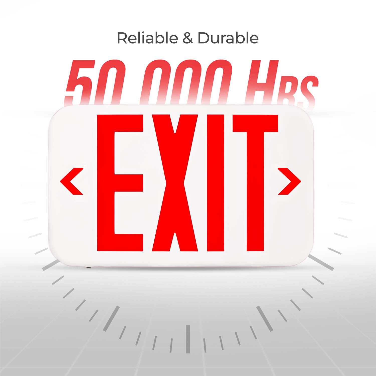 LED Exit Sign - Red Letters - Universal Mount - 90+ Minutes Backup - Double Sided - UL Listed